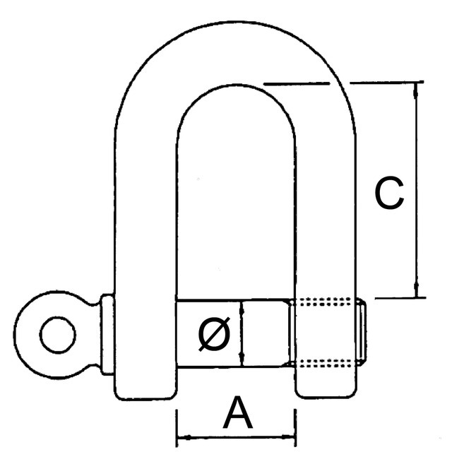 Manille Piton Acier Zingue 6 MM Serie Technique référence fournisseur 1865306